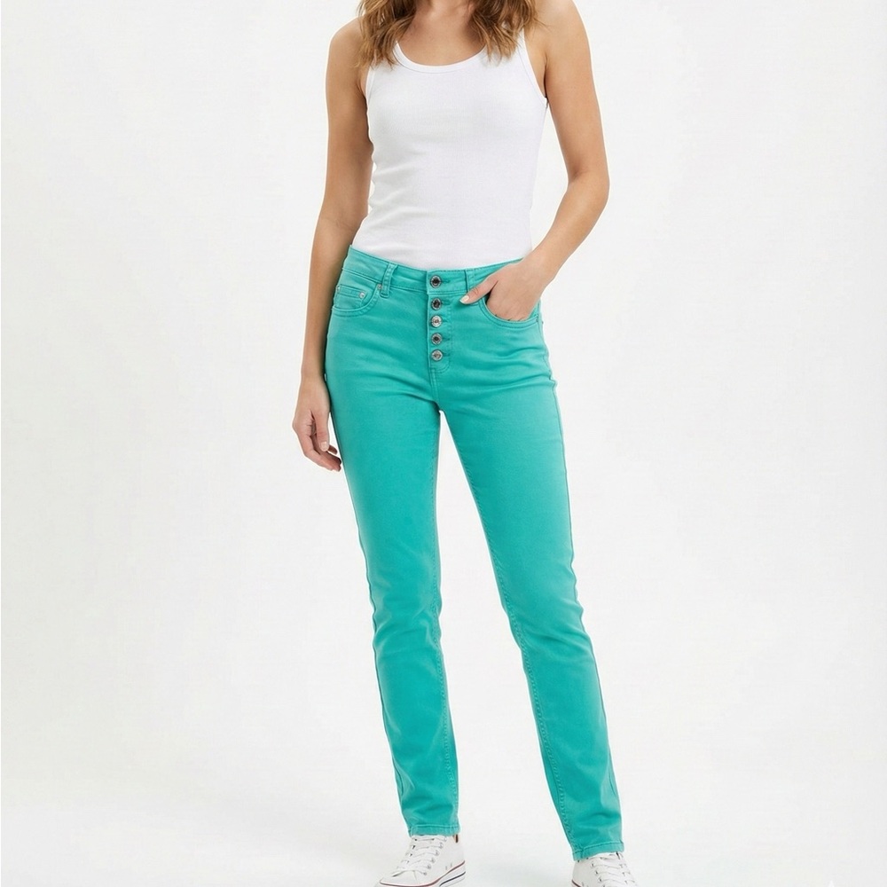 Chic Turquoise Skinny Jeans for Women